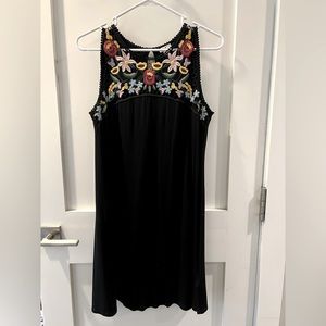 Black A-line sleeveless cotton jersey dress - size small